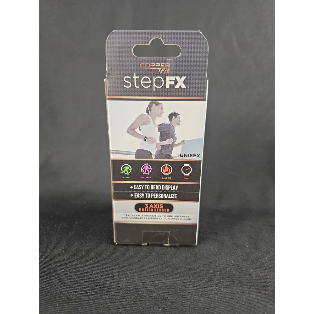 New Copper Fit Step FX Activity Tracker Black Watch Unisex Factory Sealed